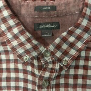 Eddie Bauer Classic Fit Plaid Button Down Shirt Sz LT